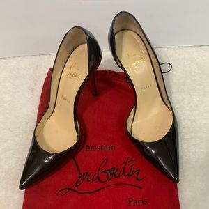 👠SOLD👠 Christian Louboutin Women's Sz 38 Iriza 100 Patent Black Pumps Heels